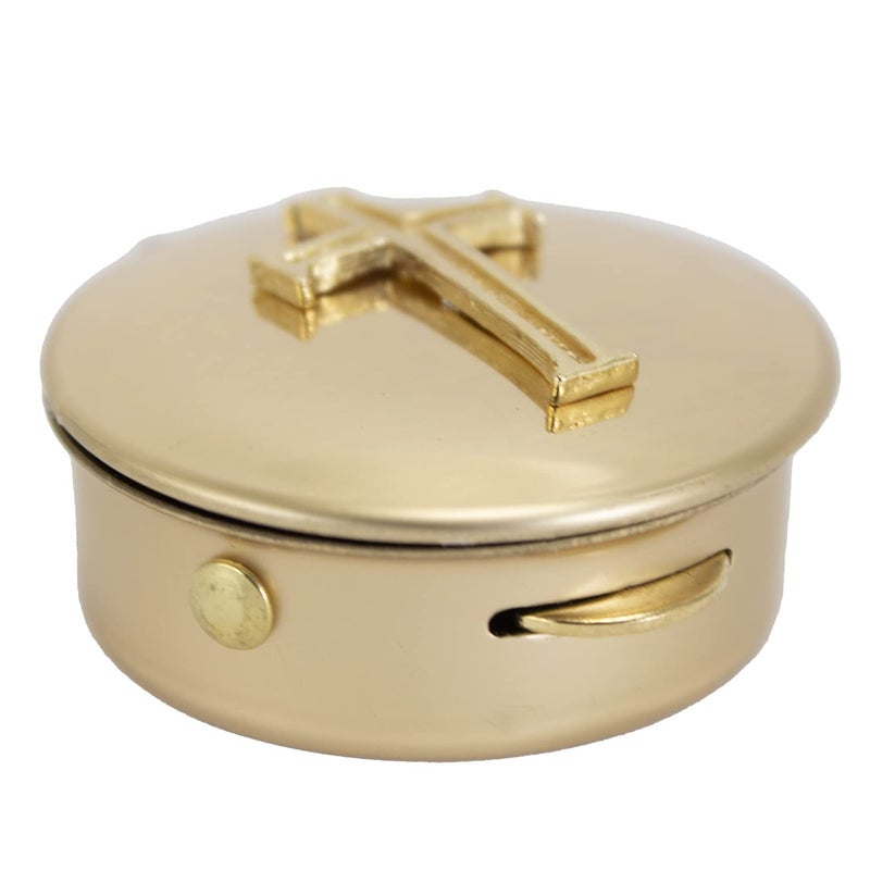Cathedral Art Metal (Abbey & CA Gift) Polished Brass PYX with Cross/Pill/Keepsake Box, 1.5"x1.5"x.5 - Image 4